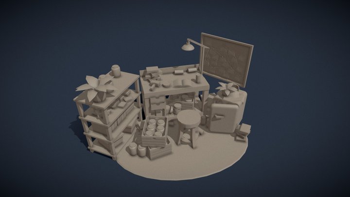 Survival Room Draft 3D Model