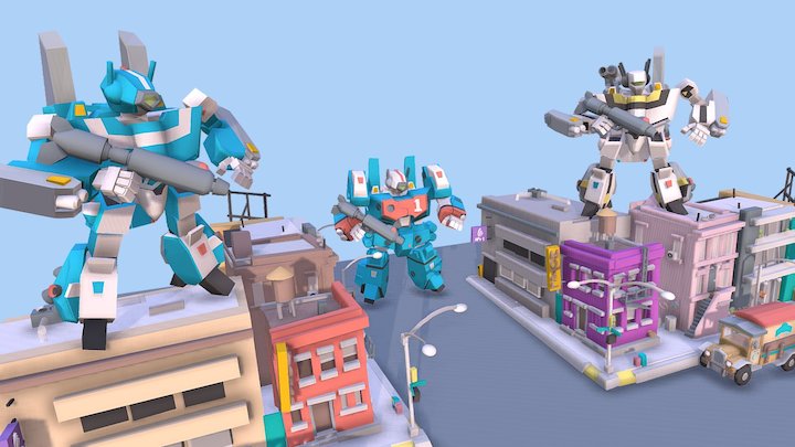 SD Macross Patrol Diorama 3D Model